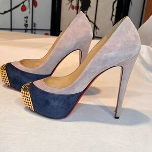 Christian Louboutin Women's Maggie Two-Tone Heels - lilac and navy